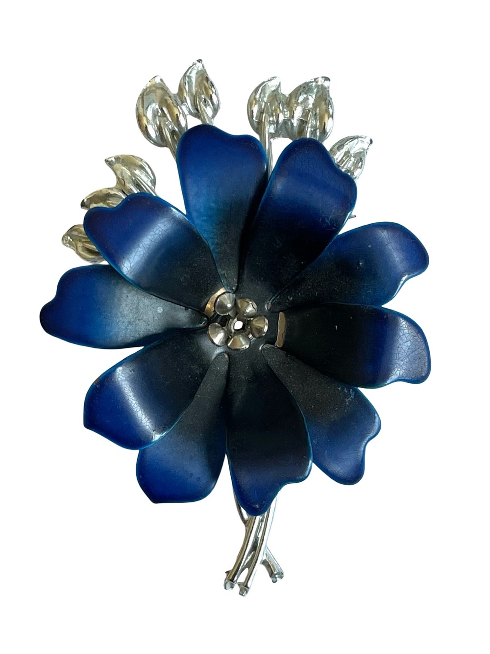 Vintage Signed Coro Ombre Enameled Flower Brooch